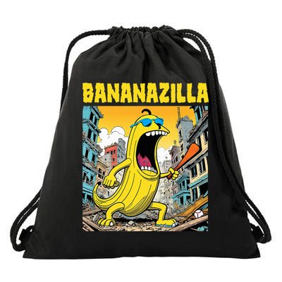 Bananazilla Banana Baseball Monster Bananas Drawstring Bag