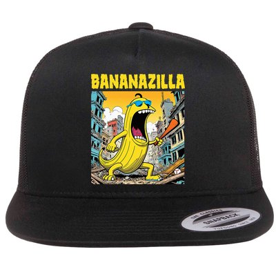 Bananazilla Banana Baseball Monster Bananas Flat Bill Trucker Hat