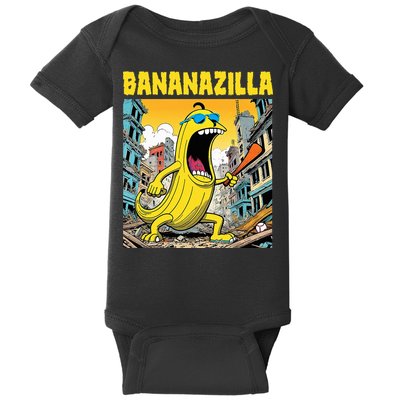 Bananazilla Banana Baseball Monster Bananas Baby Bodysuit