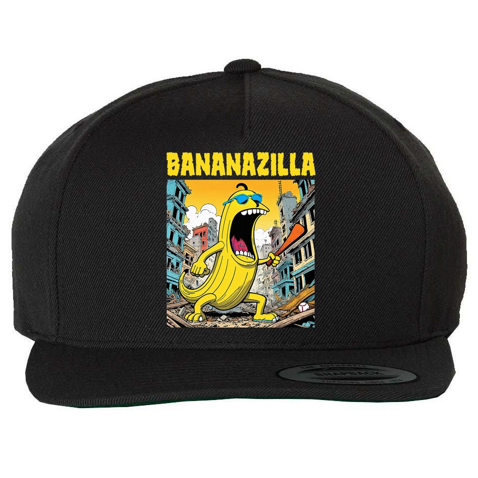 Bananazilla Banana Baseball Monster Bananas Wool Snapback Cap