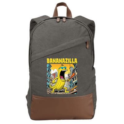 Bananazilla Banana Baseball Monster Bananas Cotton Canvas Backpack