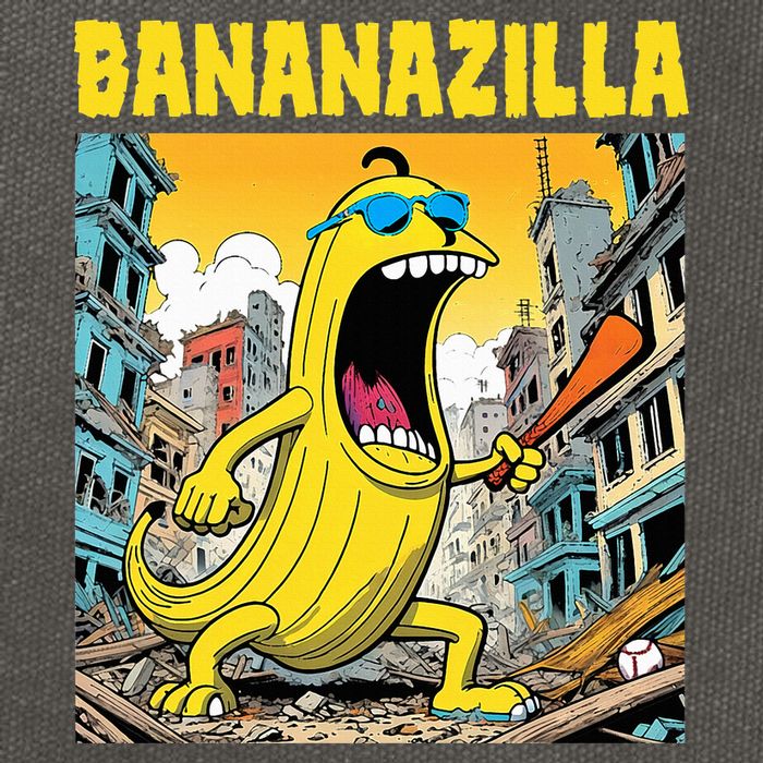 Bananazilla Banana Baseball Monster Bananas Cotton Canvas Backpack