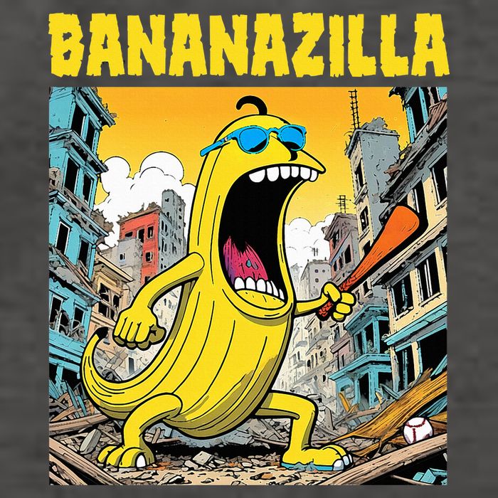 Bananazilla Banana Baseball Monster Bananas Vector Backpack
