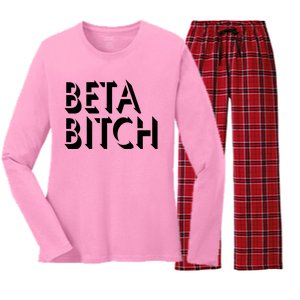 Beta Bitch Women's Long Sleeve Flannel Pajama Set 