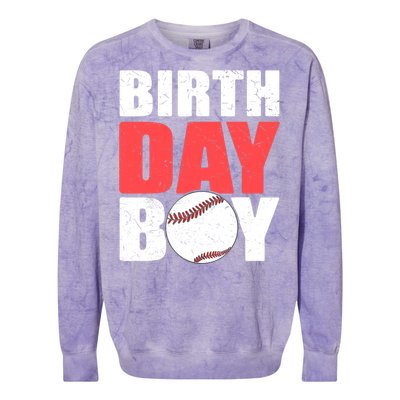 Birthday Boy Baseball Batter Catcher Pitcher Baseball Theme Colorblast Crewneck Sweatshirt