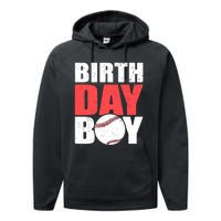 Birthday Boy Baseball Batter Catcher Pitcher Baseball Theme Performance Fleece Hoodie