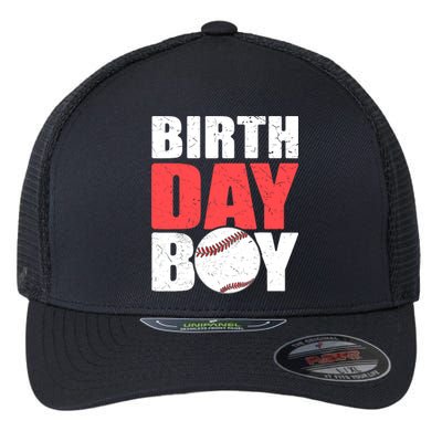 Birthday Boy Baseball Batter Catcher Pitcher Baseball Theme Flexfit Unipanel Trucker Cap