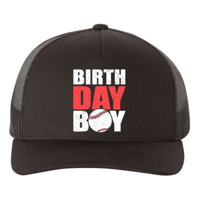 Birthday Boy Baseball Batter Catcher Pitcher Baseball Theme Yupoong Adult 5-Panel Trucker Hat