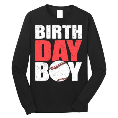 Birthday Boy Baseball Batter Catcher Pitcher Baseball Theme Long Sleeve Shirt