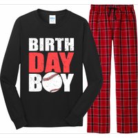 Birthday Boy Baseball Batter Catcher Pitcher Baseball Theme Long Sleeve Pajama Set