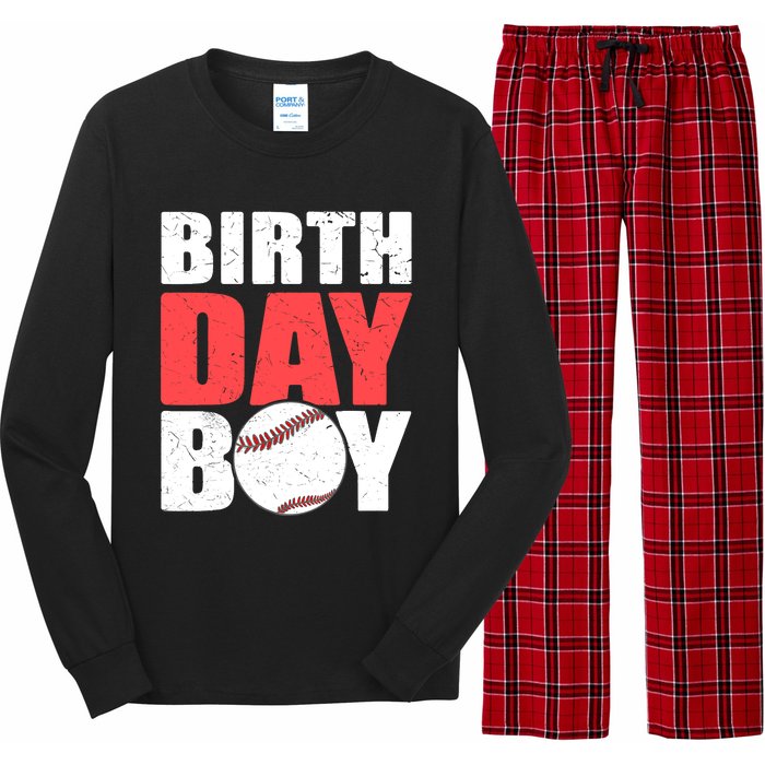 Birthday Boy Baseball Batter Catcher Pitcher Baseball Theme Long Sleeve Pajama Set