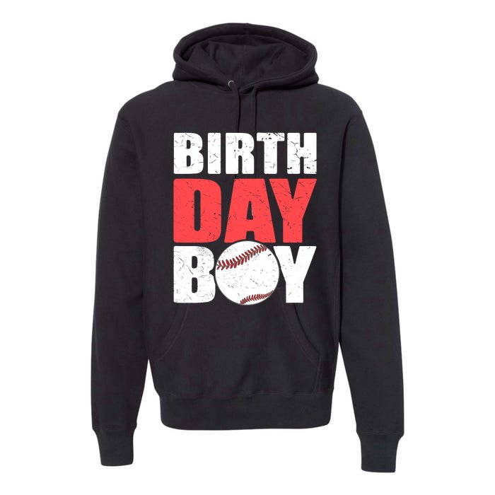 Birthday Boy Baseball Batter Catcher Pitcher Baseball Theme Premium Hoodie