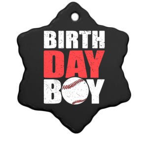 Birthday Boy Baseball Batter Catcher Pitcher Baseball Theme Ceramic Star Ornament