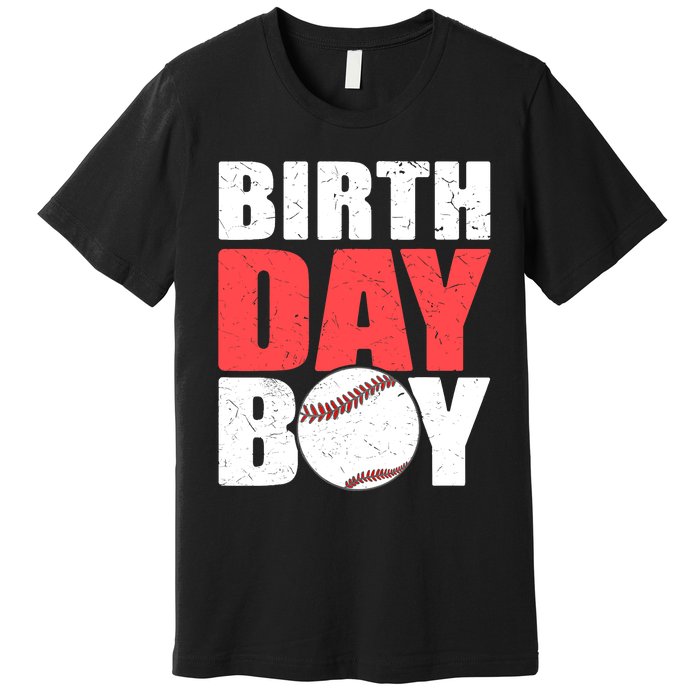 Birthday Boy Baseball Batter Catcher Pitcher Baseball Theme Premium T-Shirt