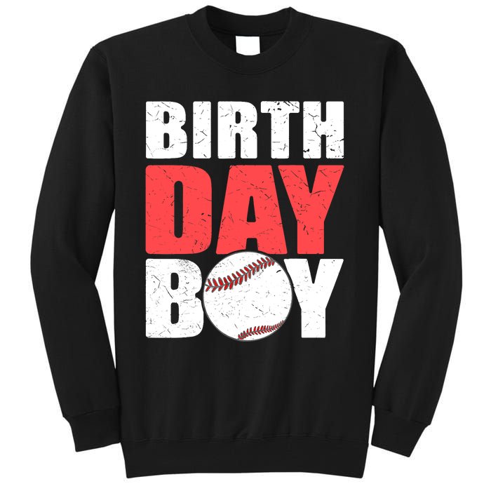 Birthday Boy Baseball Batter Catcher Pitcher Baseball Theme Tall Sweatshirt