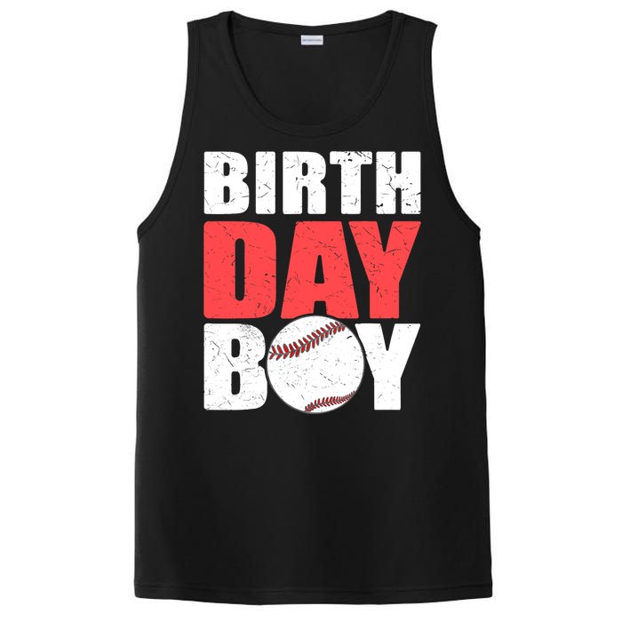 Birthday Boy Baseball Batter Catcher Pitcher Baseball Theme PosiCharge Competitor Tank