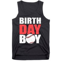 Birthday Boy Baseball Batter Catcher Pitcher Baseball Theme Tank Top