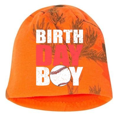 Birthday Boy Baseball Batter Catcher Pitcher Baseball Theme Kati - Camo Knit Beanie