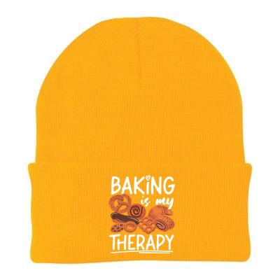 Bake Baking Bread Cookie Baking Is My Therapy Gift Knit Cap Winter Beanie