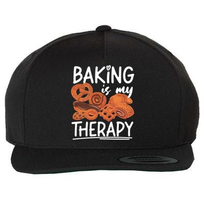 Bake Baking Bread Cookie Baking Is My Therapy Gift Wool Snapback Cap