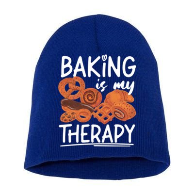 Bake Baking Bread Cookie Baking Is My Therapy Gift Short Acrylic Beanie