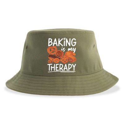 Bake Baking Bread Cookie Baking Is My Therapy Gift Sustainable Bucket Hat