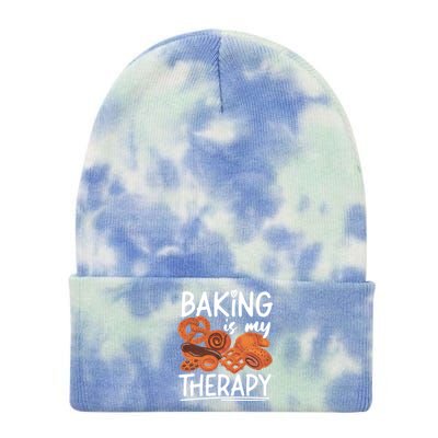 Bake Baking Bread Cookie Baking Is My Therapy Gift Tie Dye 12in Knit Beanie