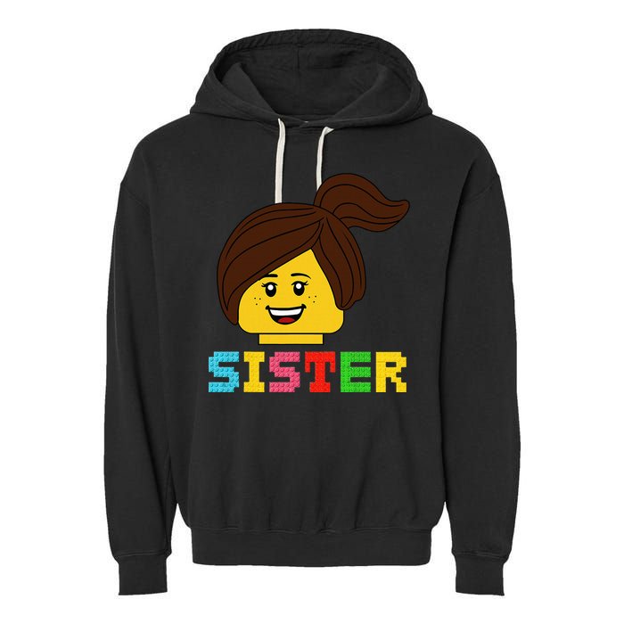 Building Bricks Blocks Sister Master Builder Family Matching Garment-Dyed Fleece Hoodie