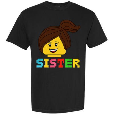 Building Bricks Blocks Sister Master Builder Family Matching Garment-Dyed Heavyweight T-Shirt