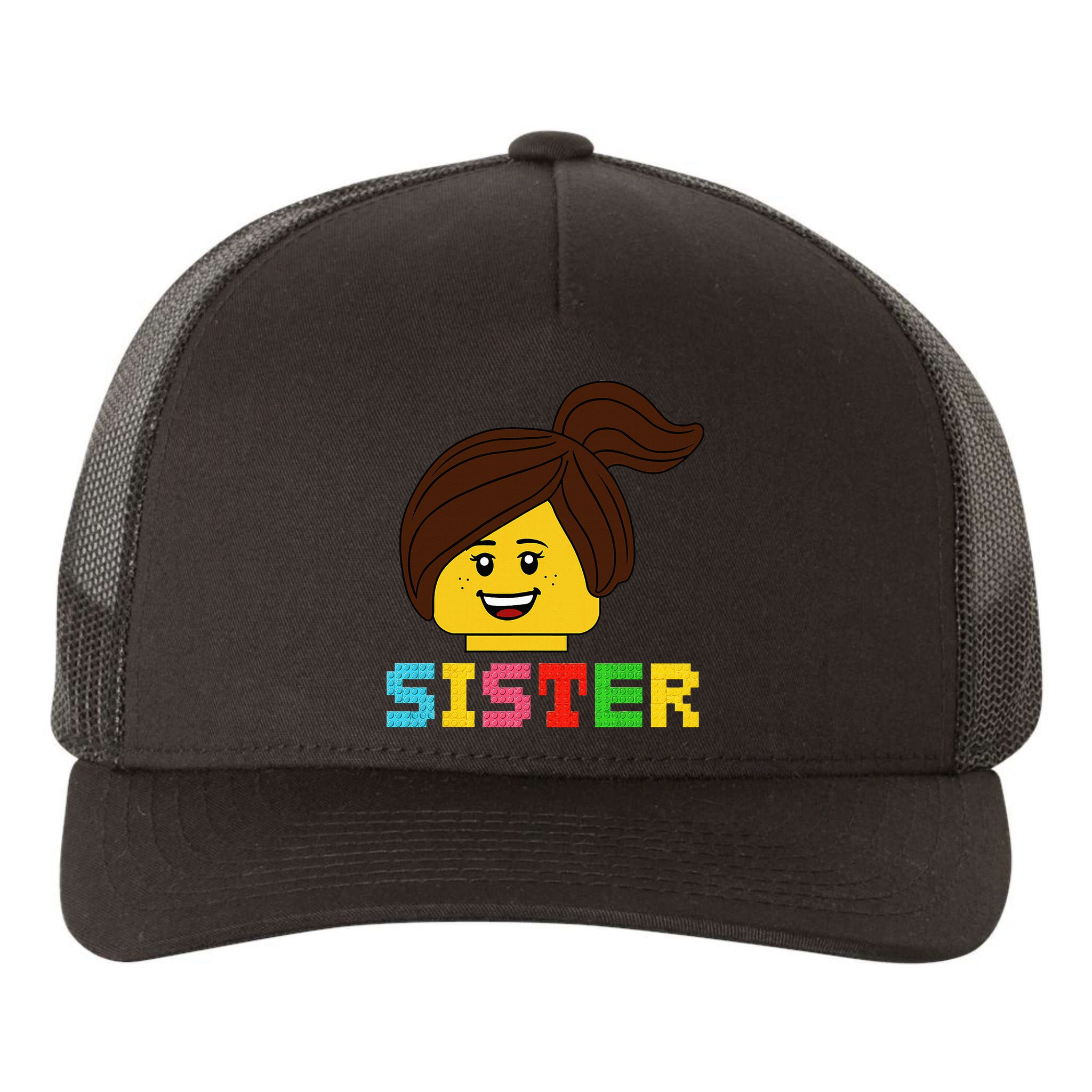 Building Bricks Blocks Sister Master Builder Family Matching Yupoong Adult 5-Panel Trucker Hat