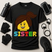 Building Bricks Blocks Sister Master Builder Family Matching Performance Shirt