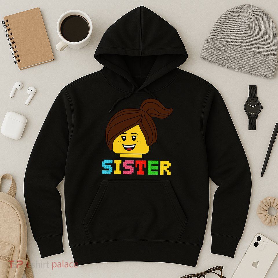 Building Bricks Blocks Sister Master Builder Family Matching Hoodie