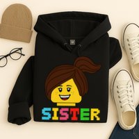 Building Bricks Blocks Sister Master Builder Family Matching Hoodie