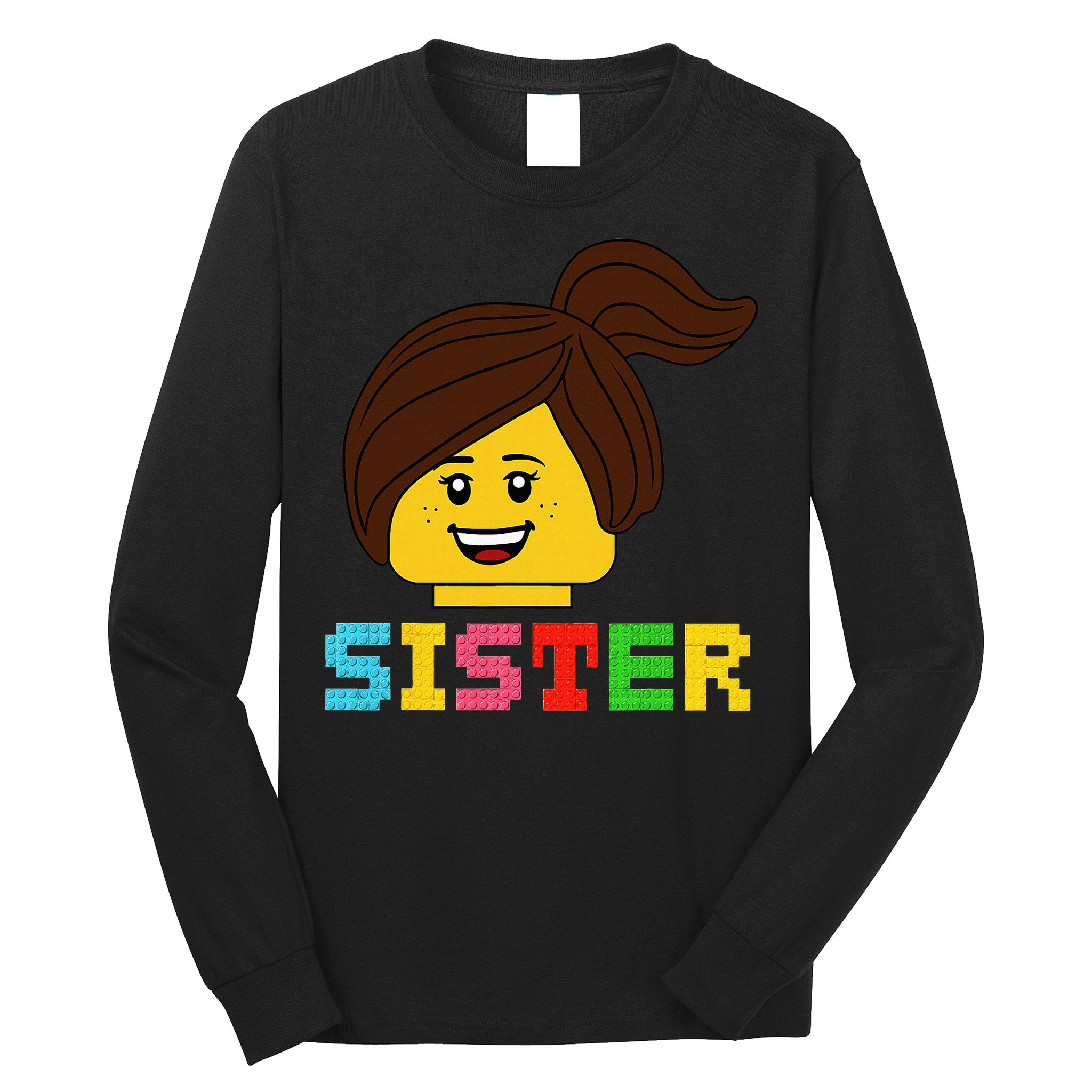 Building Bricks Blocks Sister Master Builder Family Matching Long Sleeve Shirt