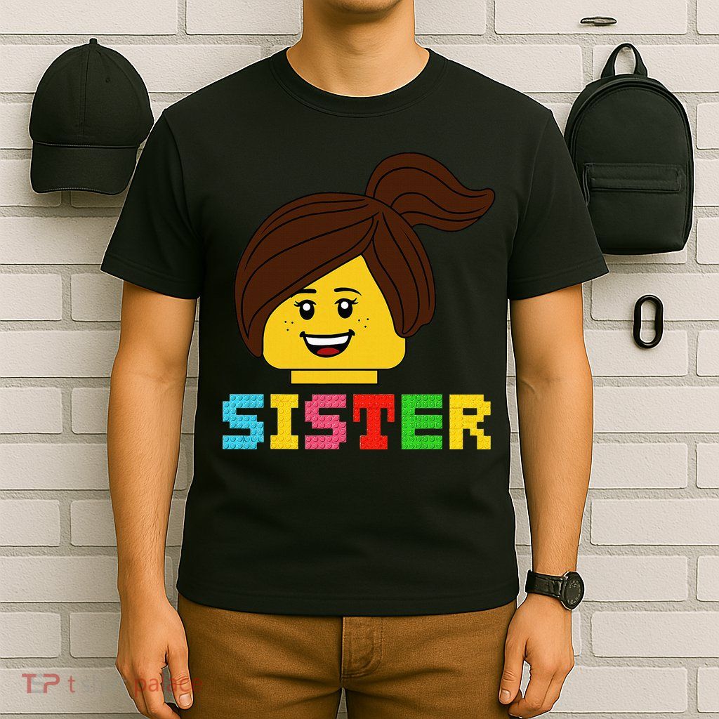 Building Bricks Blocks Sister Master Builder Family Matching T-Shirt