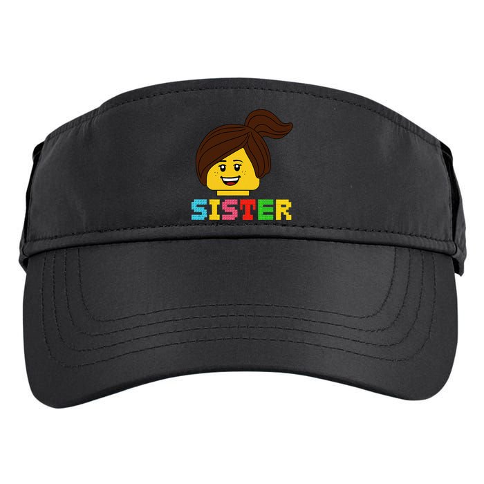 Building Bricks Blocks Sister Master Builder Family Matching Adult Drive Performance Visor