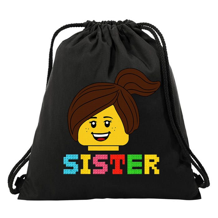 Building Bricks Blocks Sister Master Builder Family Matching Drawstring Bag