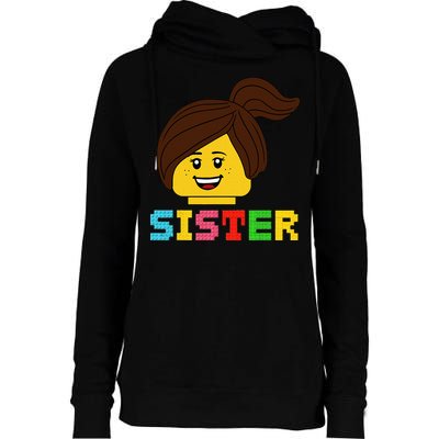 Building Bricks Blocks Sister Master Builder Family Matching Womens Funnel Neck Pullover Hood