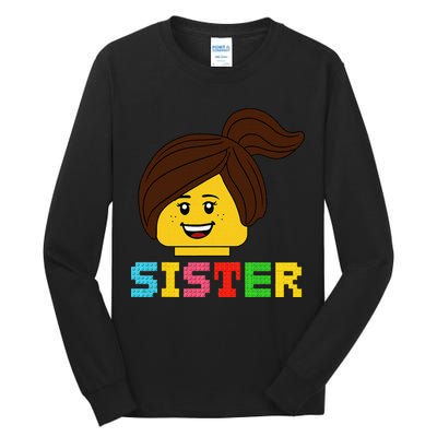 Building Bricks Blocks Sister Master Builder Family Matching Tall Long Sleeve T-Shirt