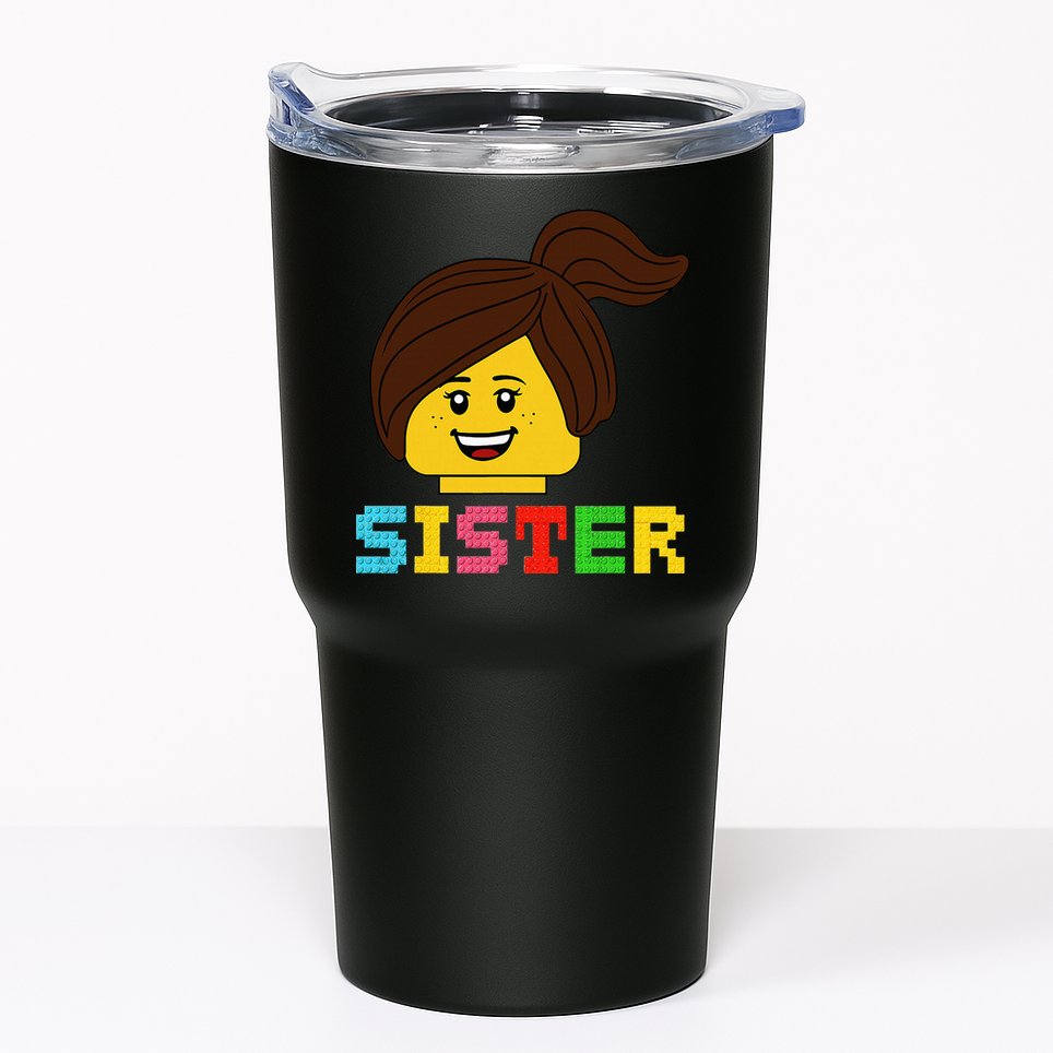 Building Bricks Blocks Sister Master Builder Family Matching Tumbler