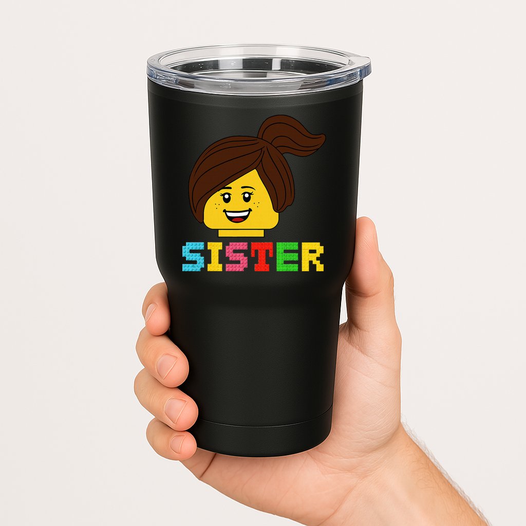 Building Bricks Blocks Sister Master Builder Family Matching Tumbler
