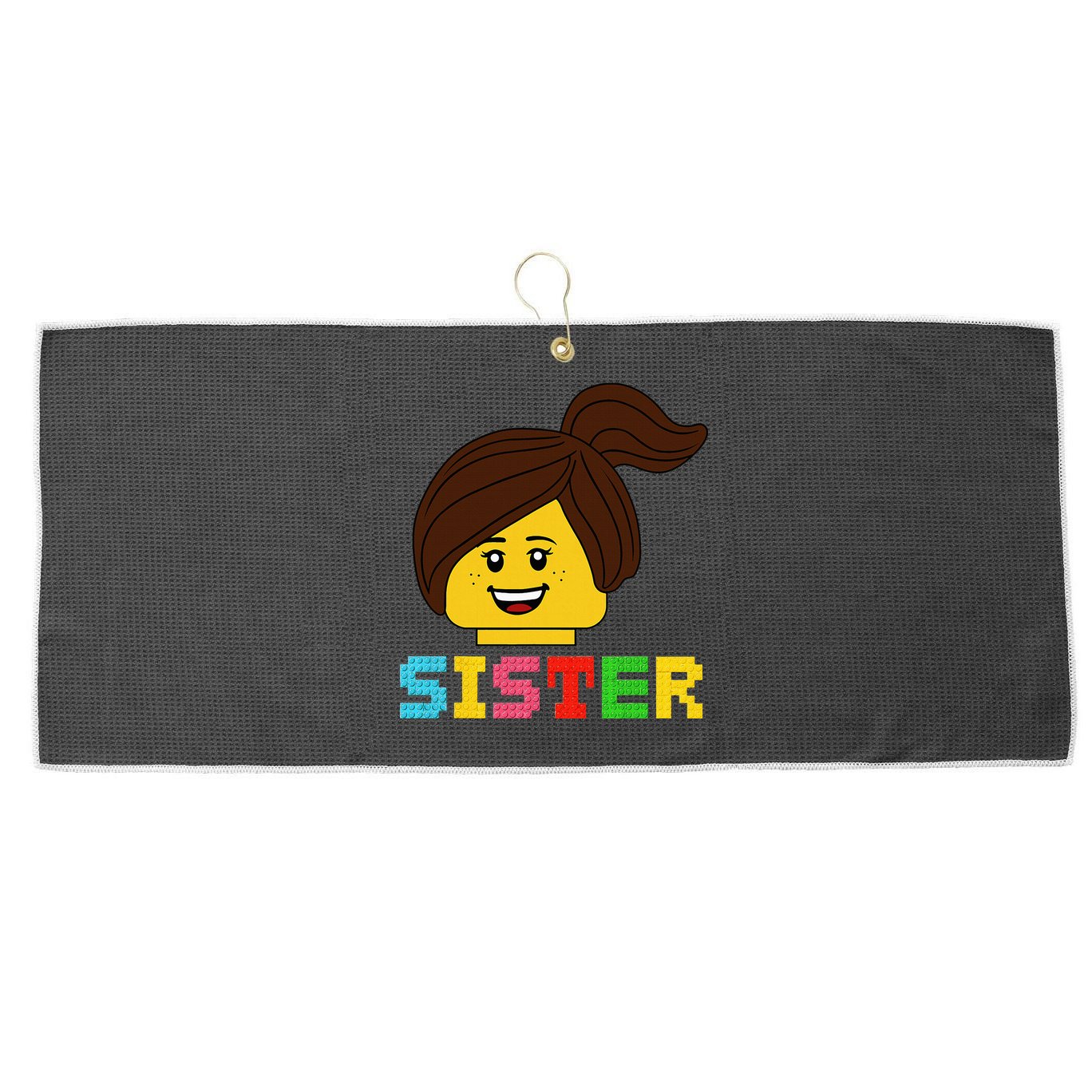 Building Bricks Blocks Sister Master Builder Family Matching Large Microfiber Waffle Golf Towel