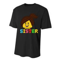 Building Bricks Blocks Sister Master Builder Family Matching Youth Performance Sprint T-Shirt