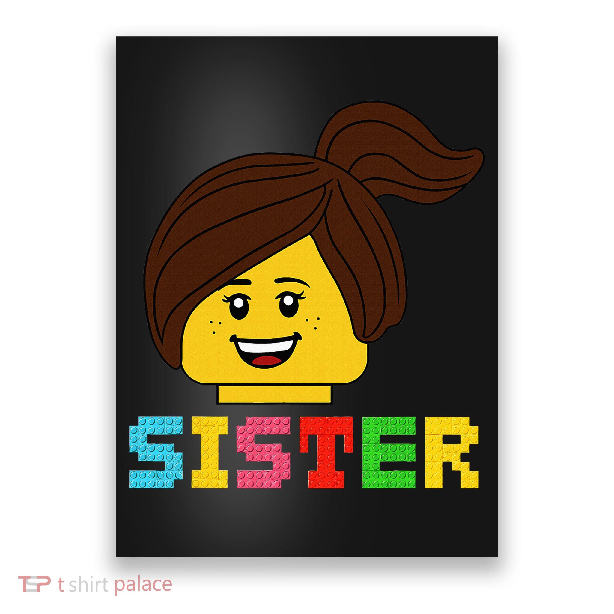 Building Bricks Blocks Sister Master Builder Family Matching Poster