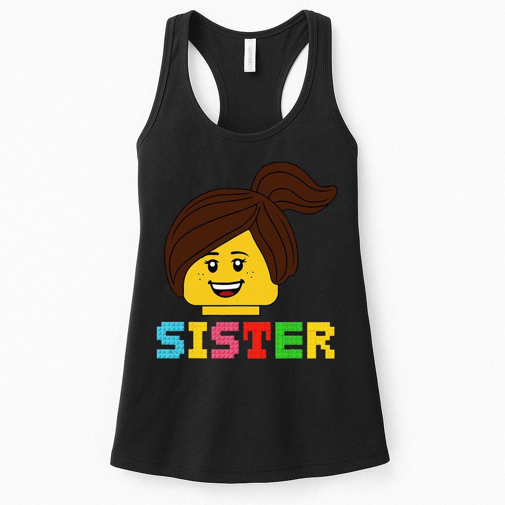 Building Bricks Blocks Sister Master Builder Family Matching Womens Tank Top