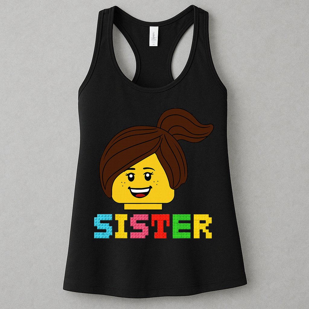 Building Bricks Blocks Sister Master Builder Family Matching Womens Tank Top