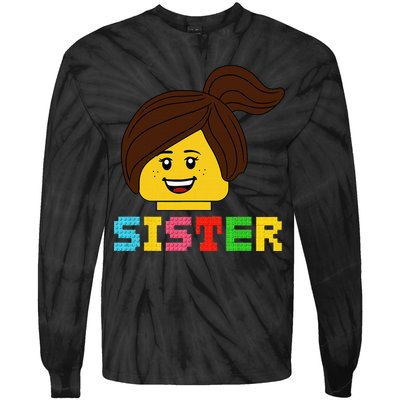 Building Bricks Blocks Sister Master Builder Family Matching Tie-Dye Long Sleeve Shirt