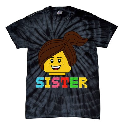 Building Bricks Blocks Sister Master Builder Family Matching Tie-Dye T-Shirt