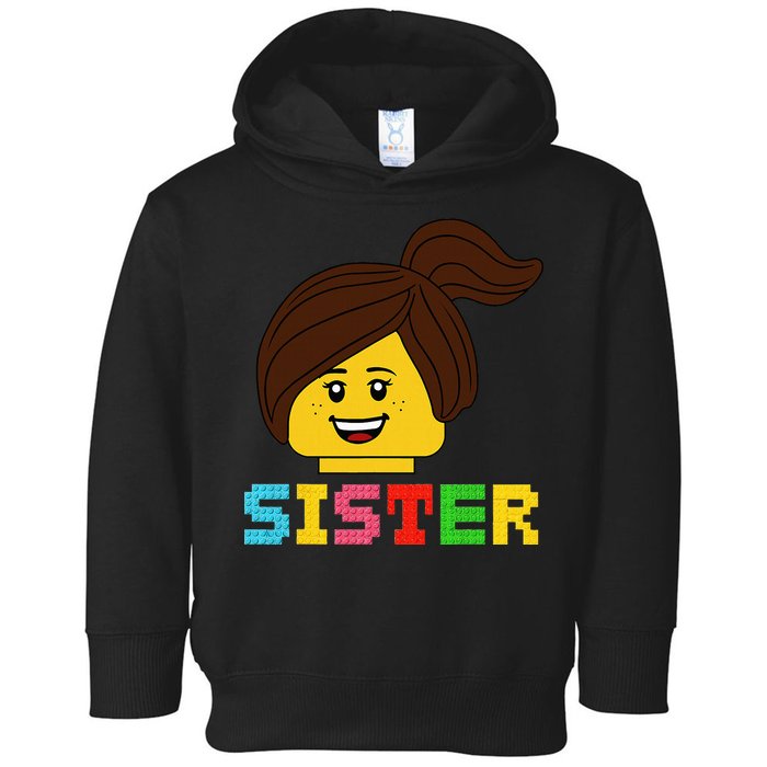 Building Bricks Blocks Sister Master Builder Family Matching Toddler Hoodie