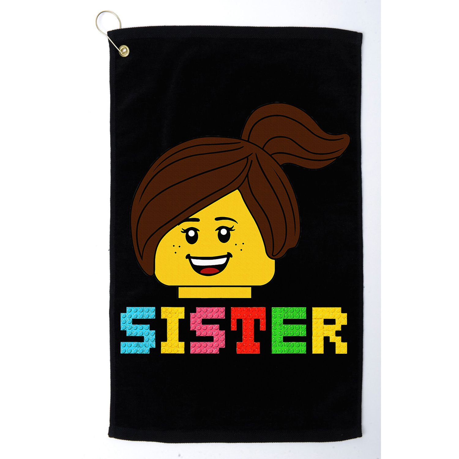 Building Bricks Blocks Sister Master Builder Family Matching Golf Towel